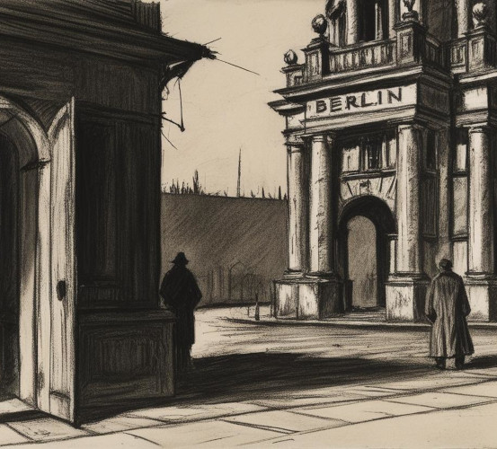 Vue de Berlin en 1930, au fusain