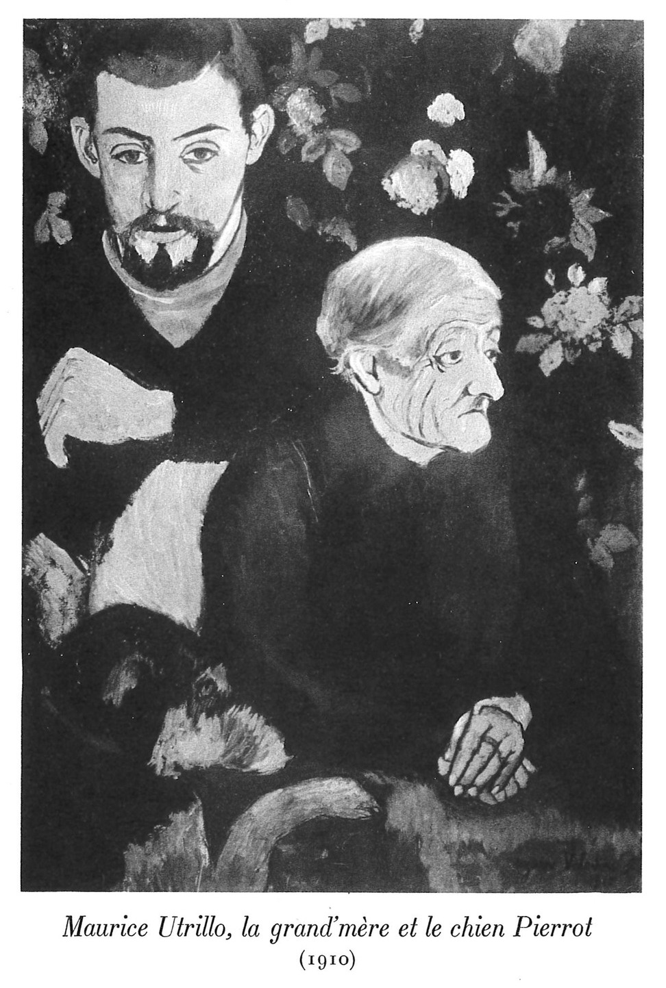 Maurice Utrillo, la grand mère et le chien Pierrot, par Suzanne Valadon