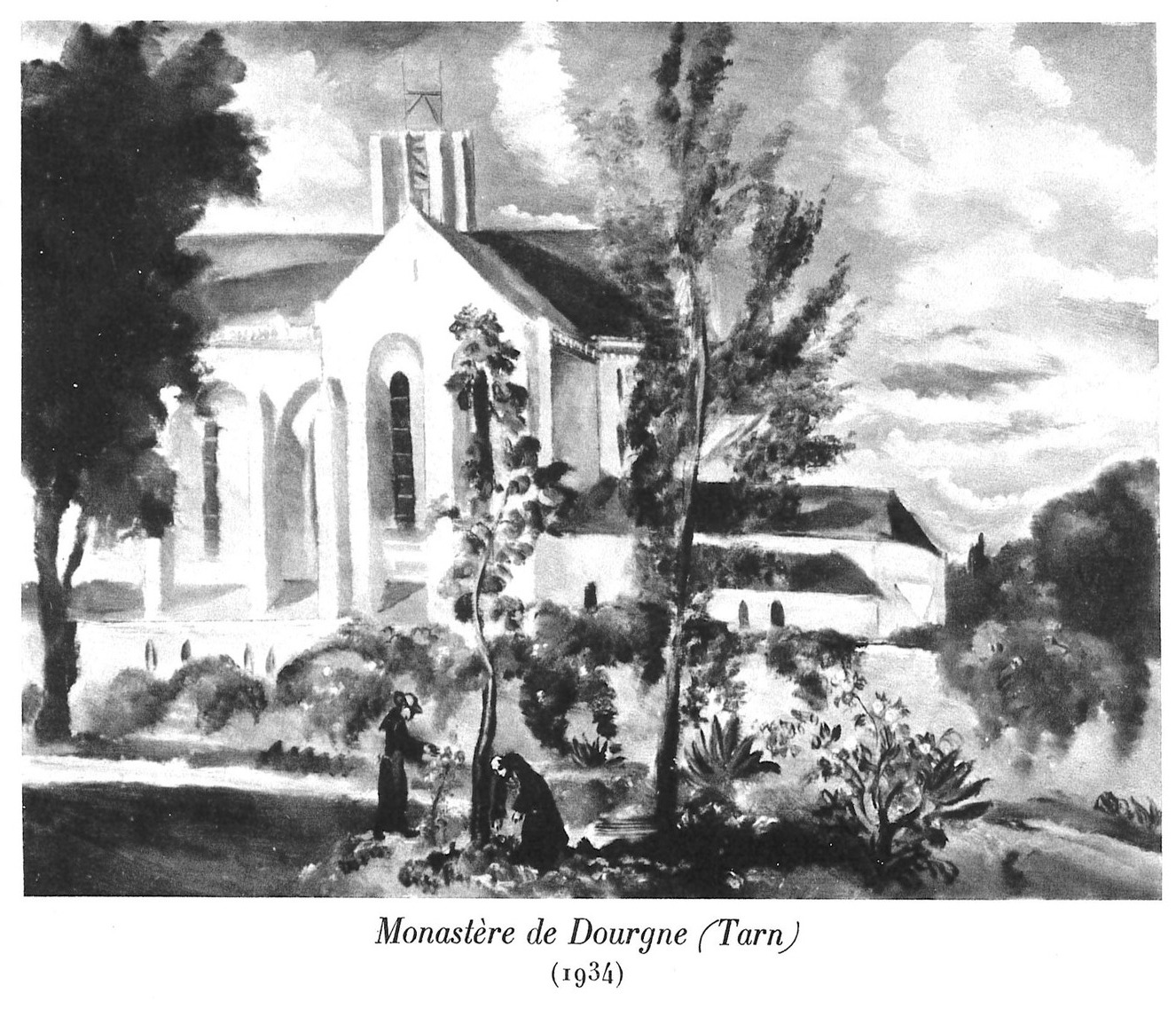 Monastère de Dourgne (Tarn), par Hermine David, 1934